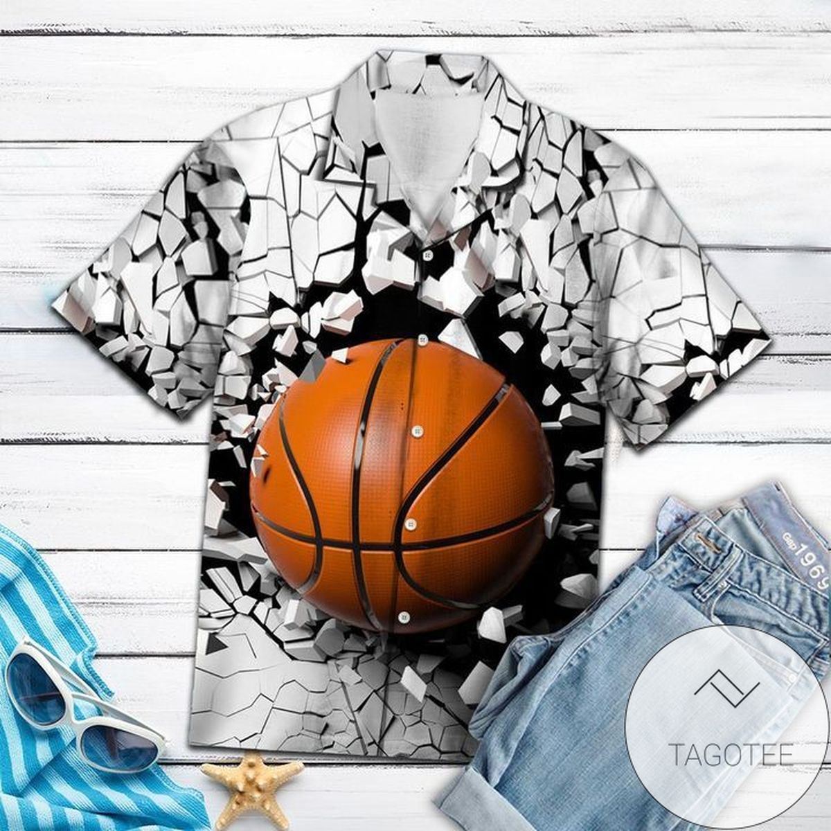 Basketball Colorful Light Hawaiian Aloha Shirts