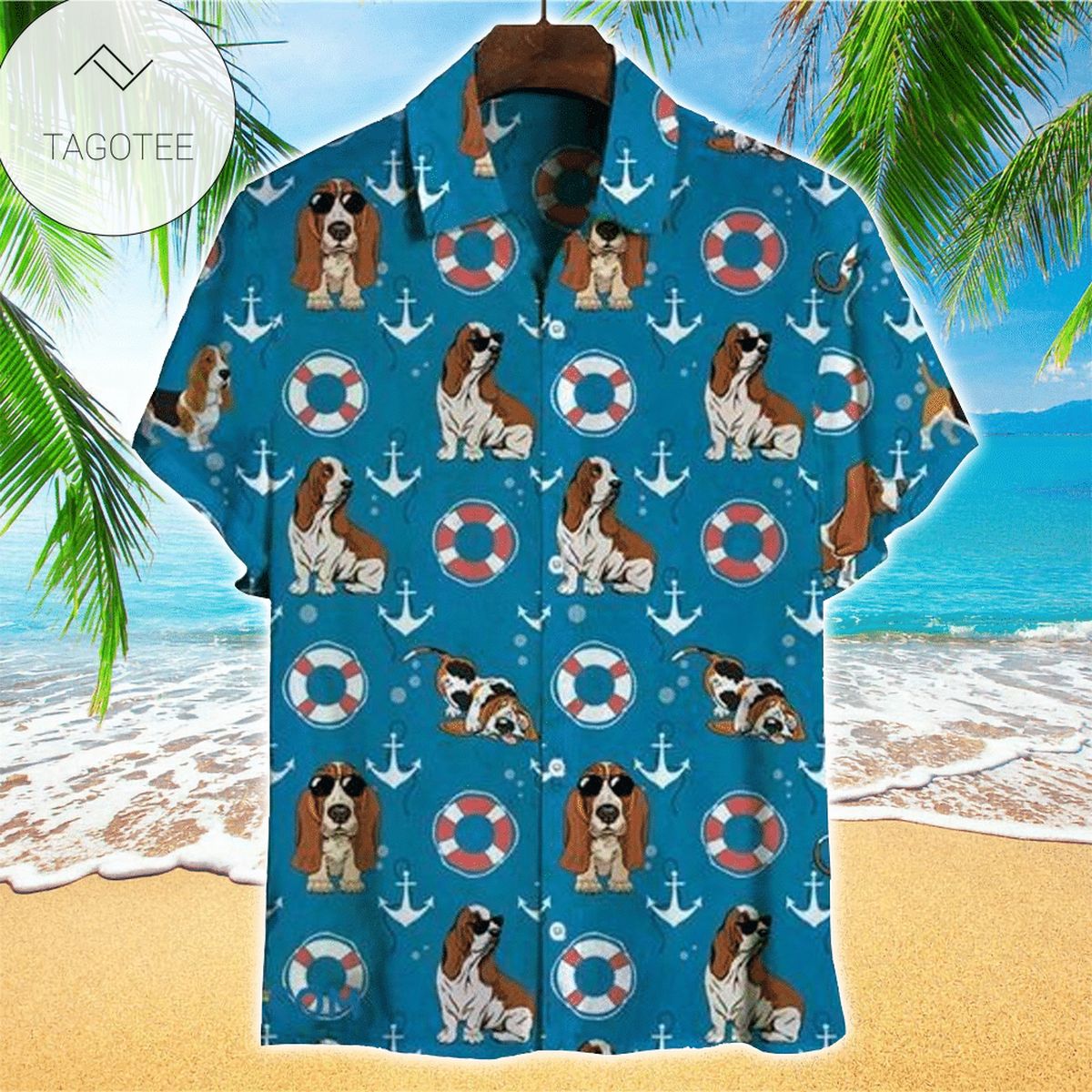 Basset Hound Tropical Hawaiian Shirt Summer Button Up Shirt For Men Latest Shirt 2020