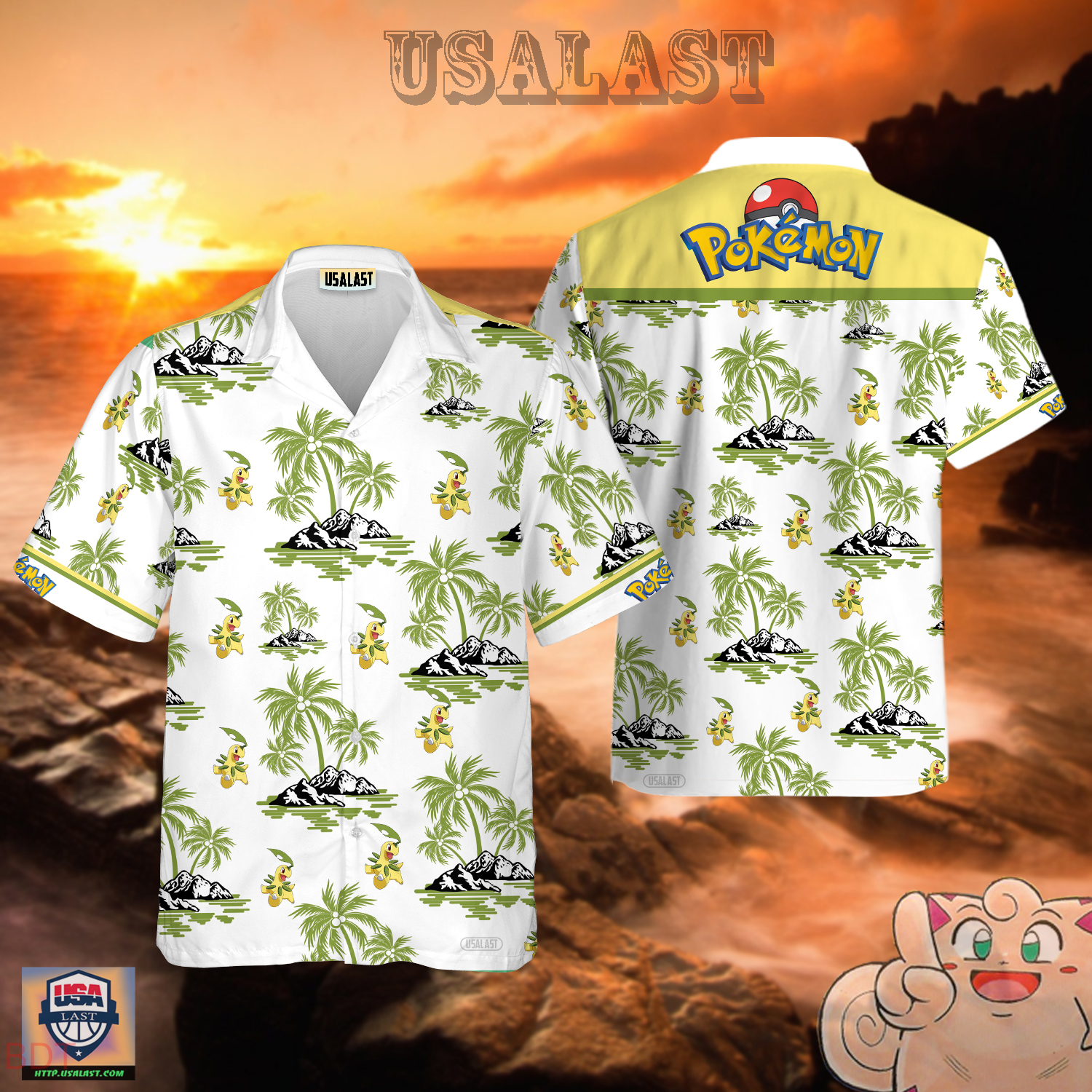 Bayleef Pokemon Hawaiian Shirt