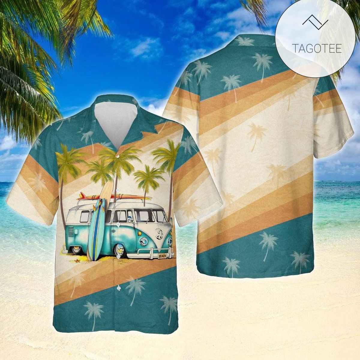 Beach Aloha Tropical Beach Short Sleeve Hawaiian Shirt