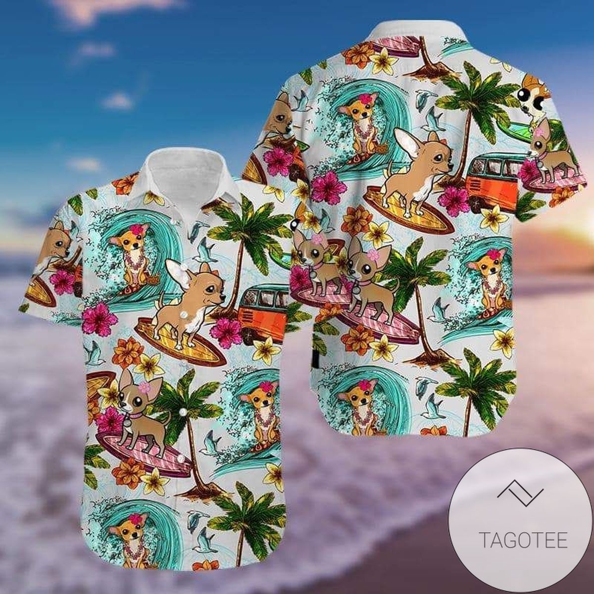 Beach hawaii Colorful Parrot and Coconut Trees Hawaiian Shirt