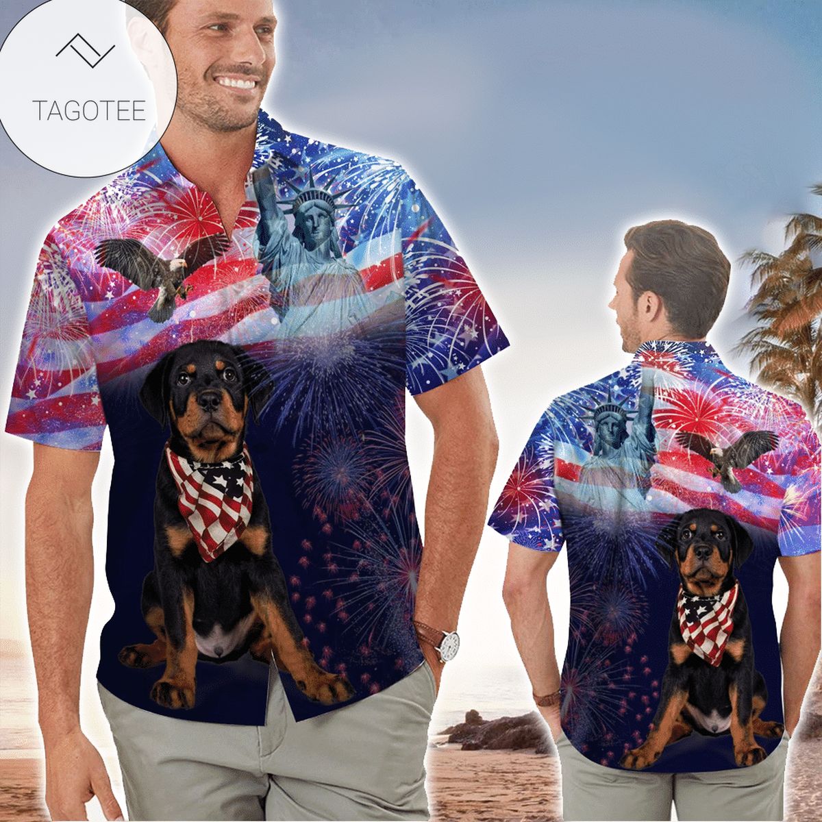 Beach Pugs Hawaiian Hawaii Shirt