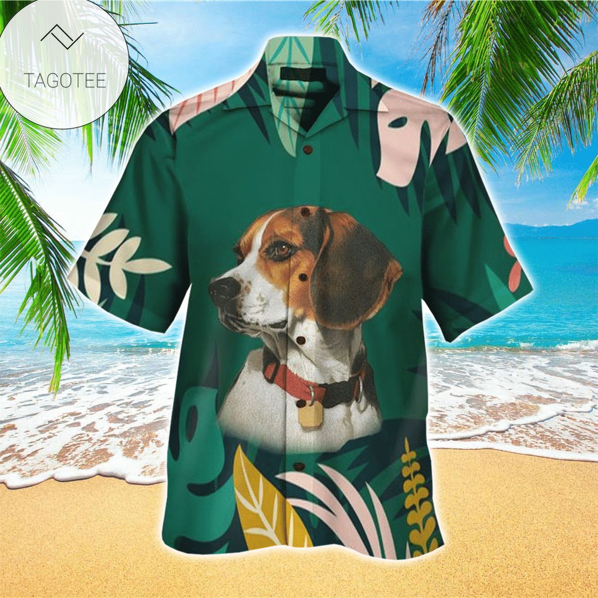 Beagle Camping With Friends Hawaiian Beach Shirt