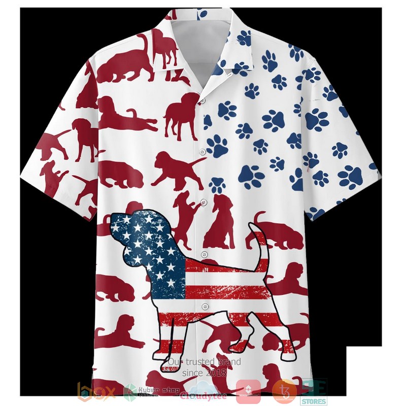 Beagles Dog dog American Flag Hawaiian Shirt