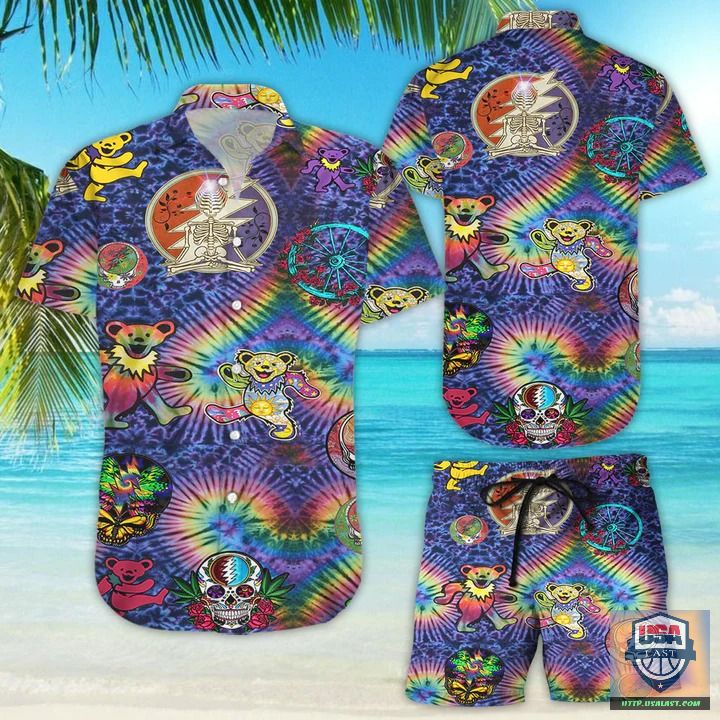 Bears Grateful Dead Tie Die Hawaiian Shirt