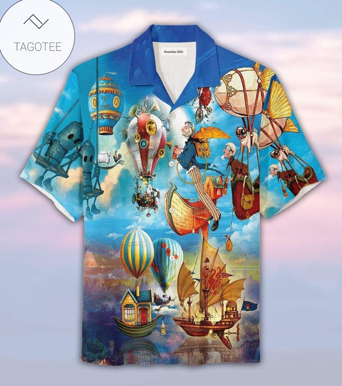 Beauty and The Beast Hawaiian Graphic Print Short Sleeve Hawaiian Casual Shirt