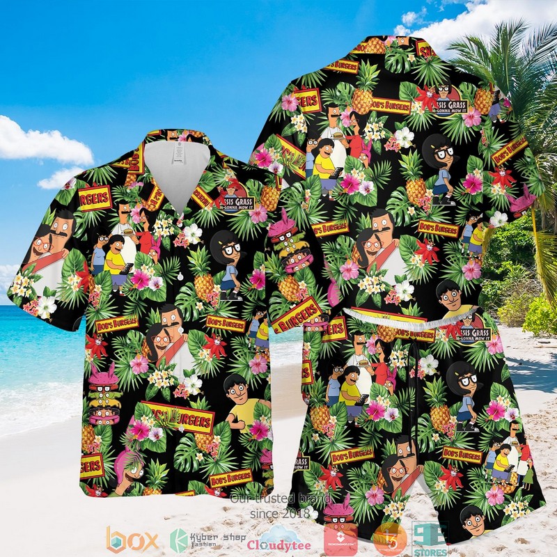 Beavis and Butt-Head Aloha Pineapple Black Hawaian Summer Outfit