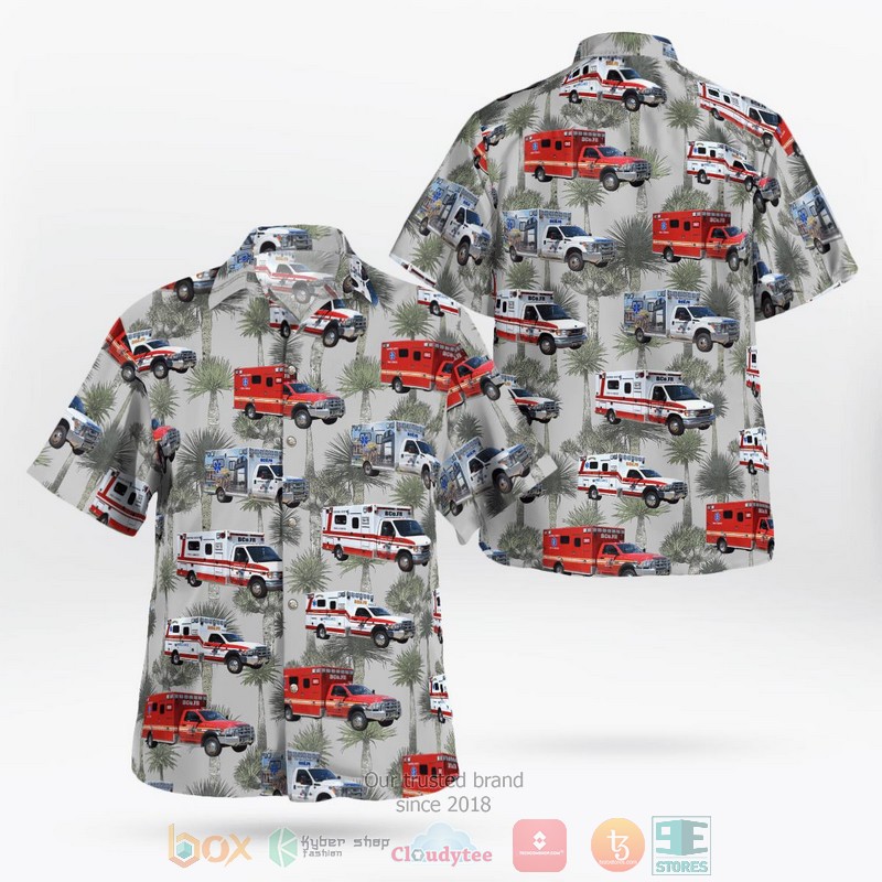 Bedford County Virginia Smith Mountain Lake Marine Fire-Rescue Hawaiian Shirt