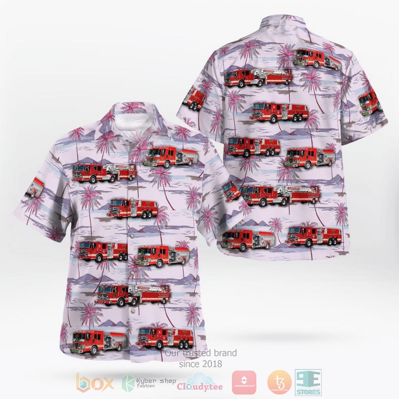 Bedfordshire England United Kingdom Bedfordshire And Luton Fire And Rescue Service Aerial Ladder Platform Hawaiian Shirt