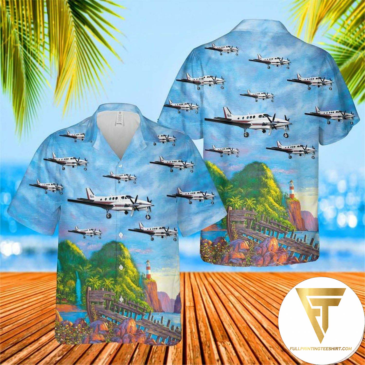 Beach Sunset Palm Trees Summer Hawaiian Shirt