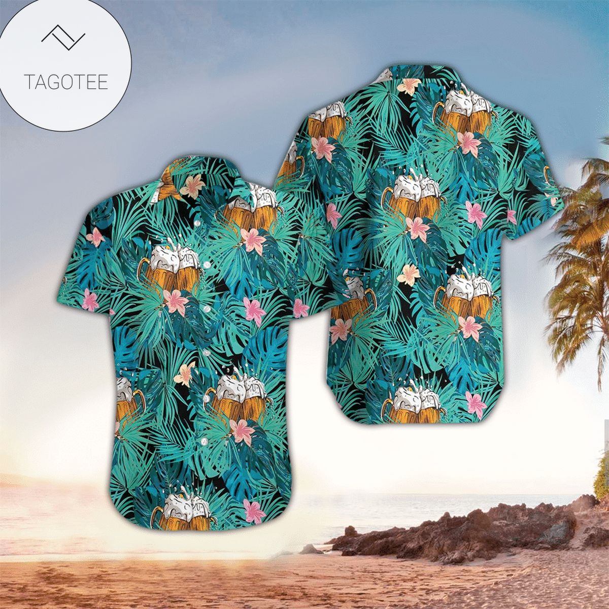 Beer Coconut Tree Hawaiian Shirt