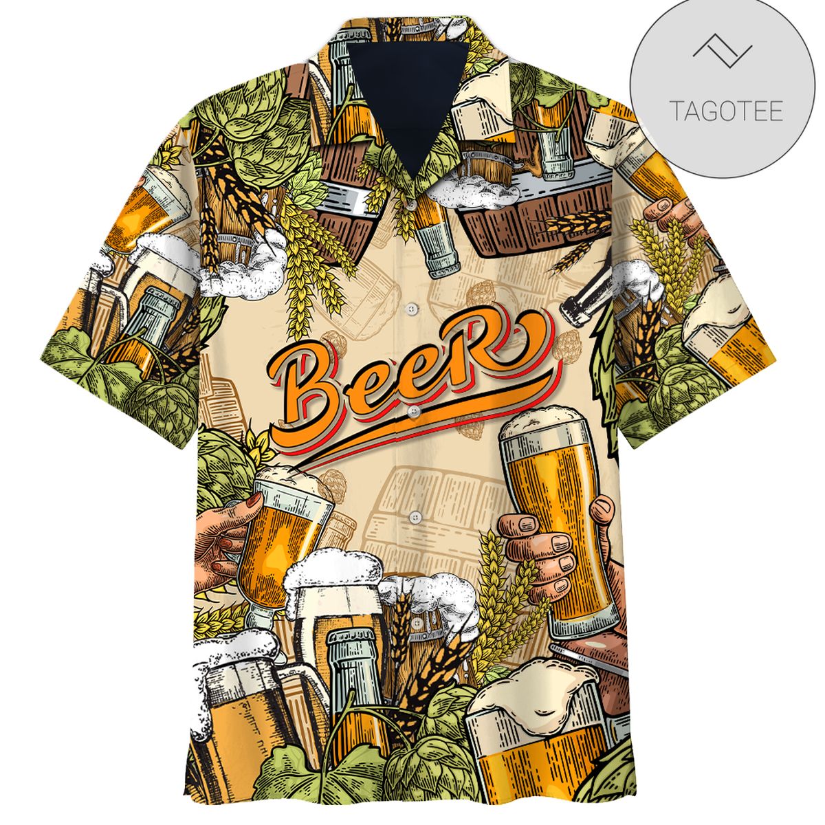 Beer Hawaiian Shirt Beer Drinking Buddies White Aloha Shirt