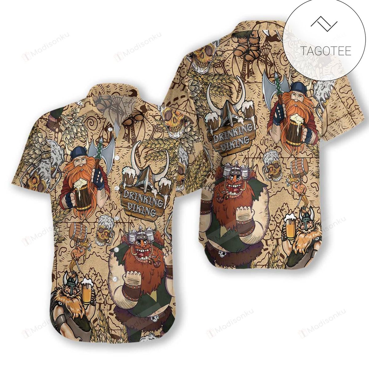 Beer Hawaiian Shirt Beer Drinking Viking Aloha Shirt