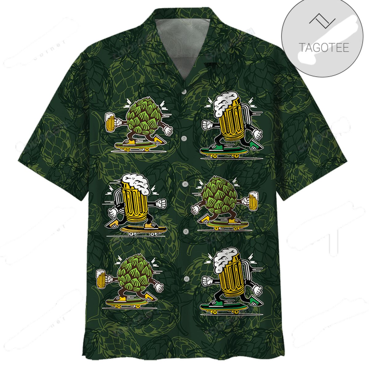 Beer Hawaiian Shirt Miller Lite Skull Pineapple Pattern Black White Hawaiian Aloha Shirt