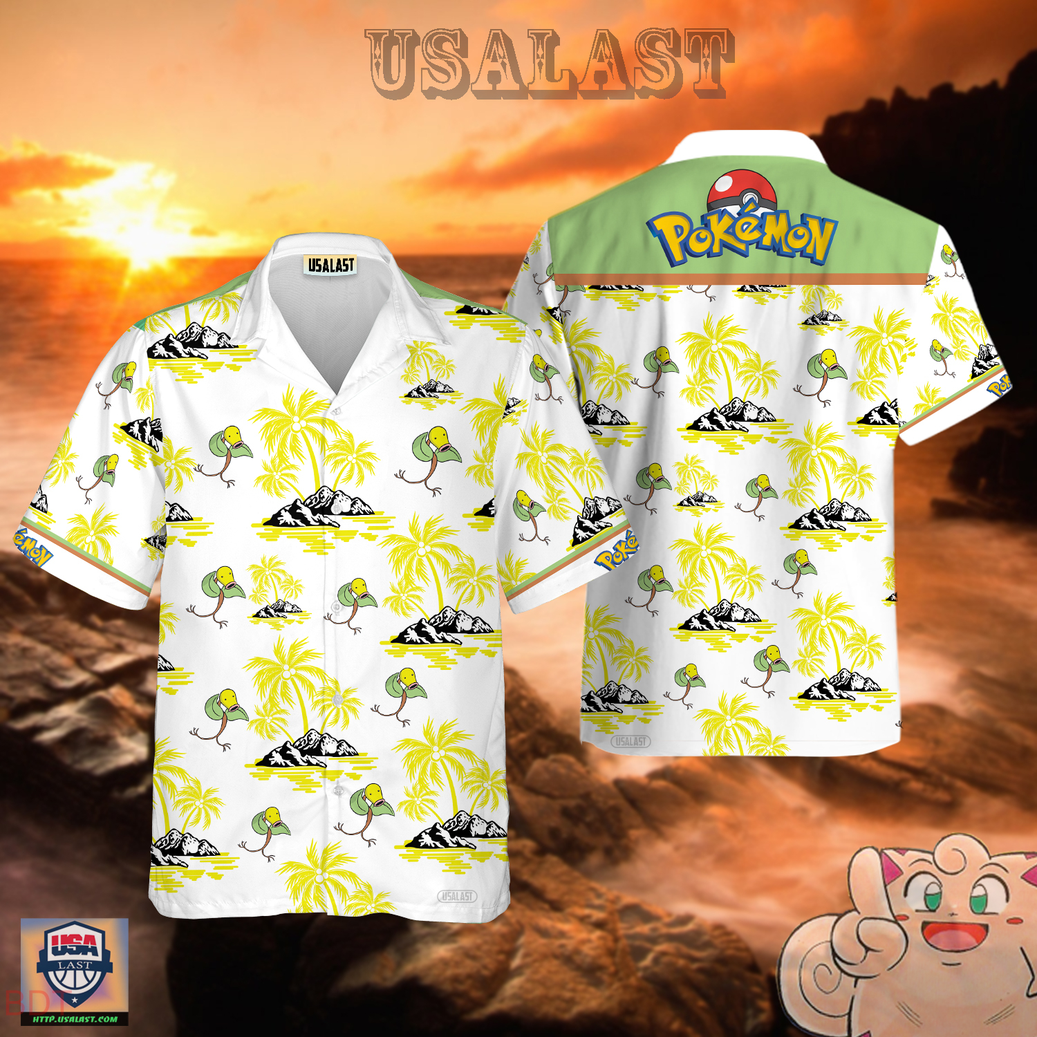 Bellsprout Pokemon Hawaiian Shirt