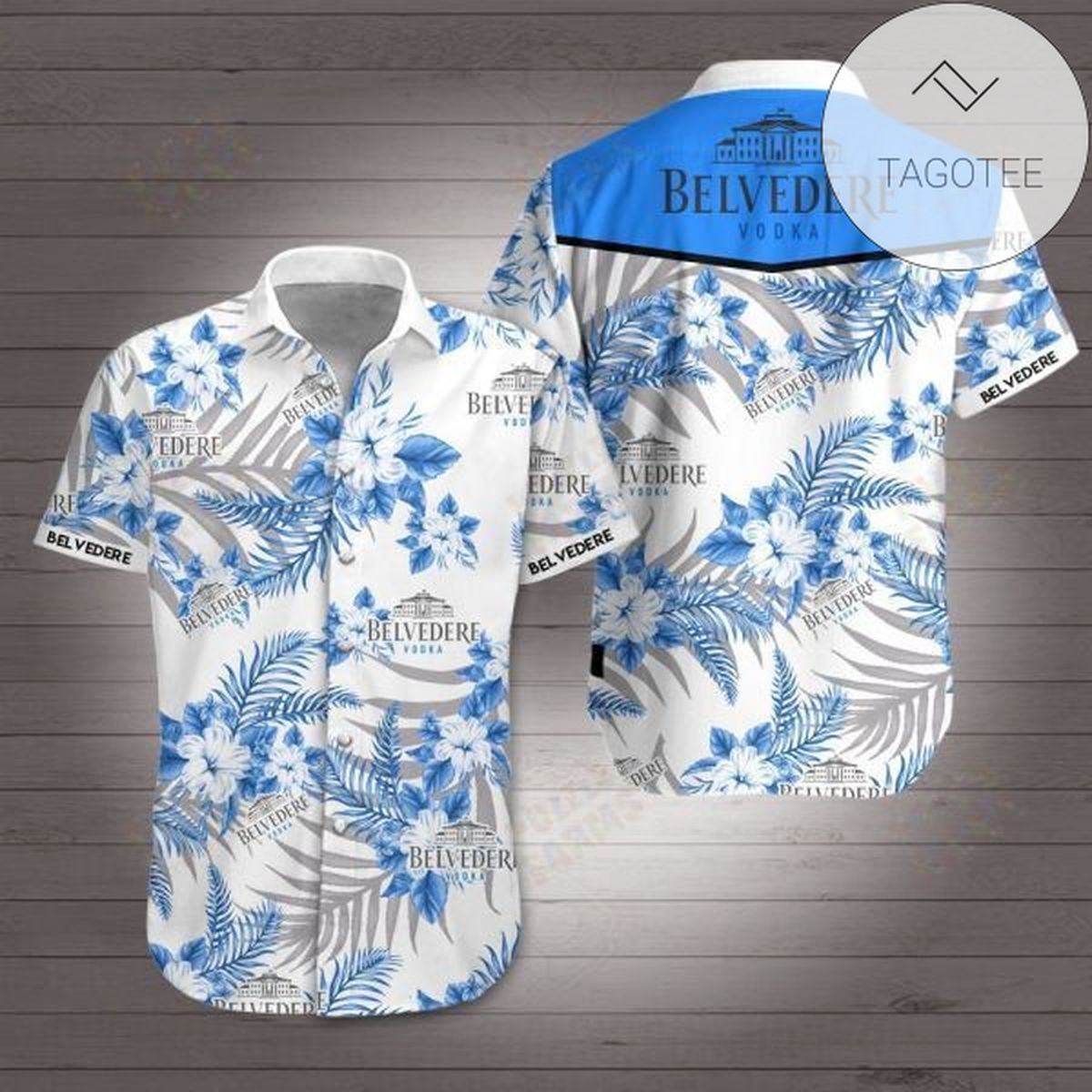 Bengal Cats and Pineapples and Leaves Turquoise Hawaiian Shirt