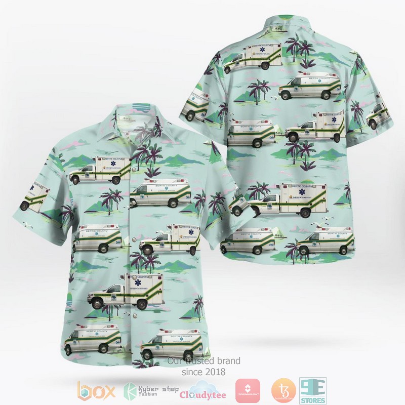 Berliner Feurwehr White Hawaiian Shirt