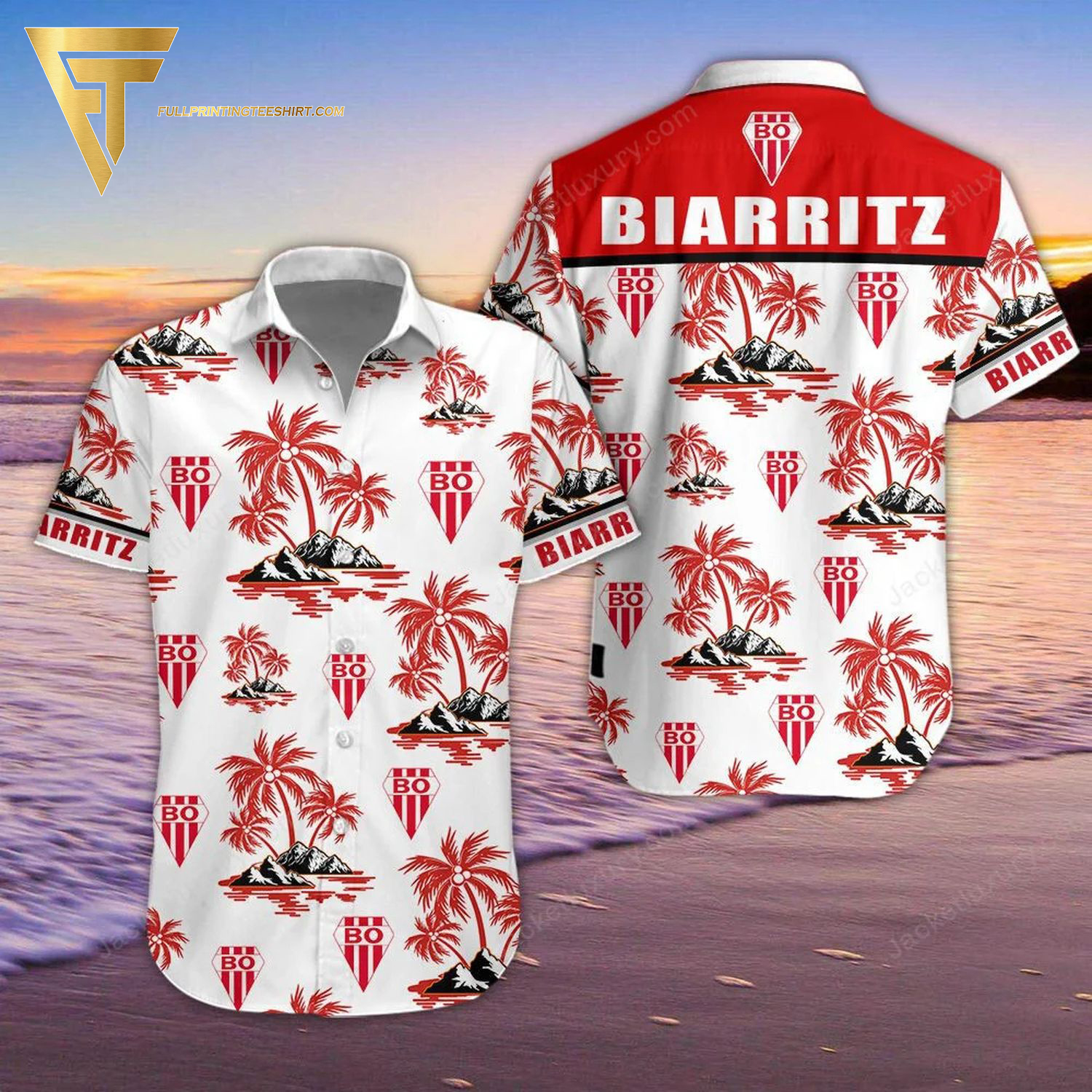 Biarritz Olympique Sport Team Summer Hawaiian Shirt