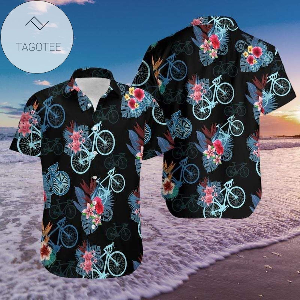 Bicycle Compass Map Vintage Unisex 2022 Authentic Hawaiian Shirts