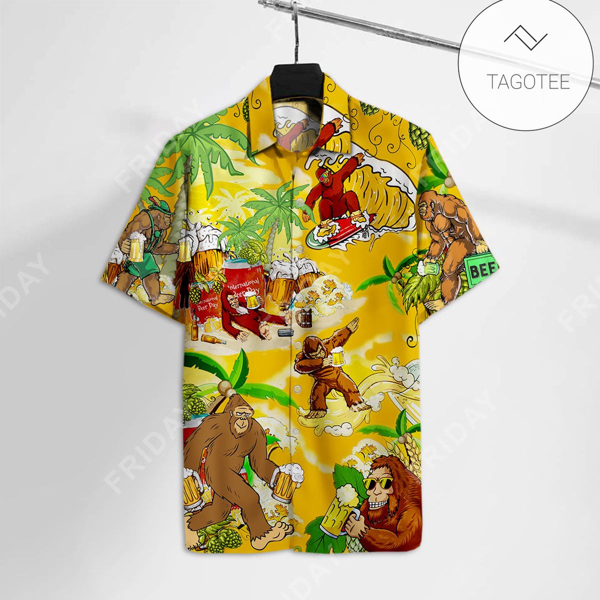 Bigfoot Bus Beach Hawaiian Aloha Shirts