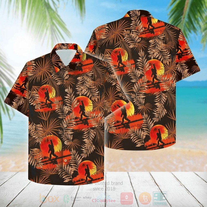 Bigfoot Pineapple Black Hawaian Summer Outfit