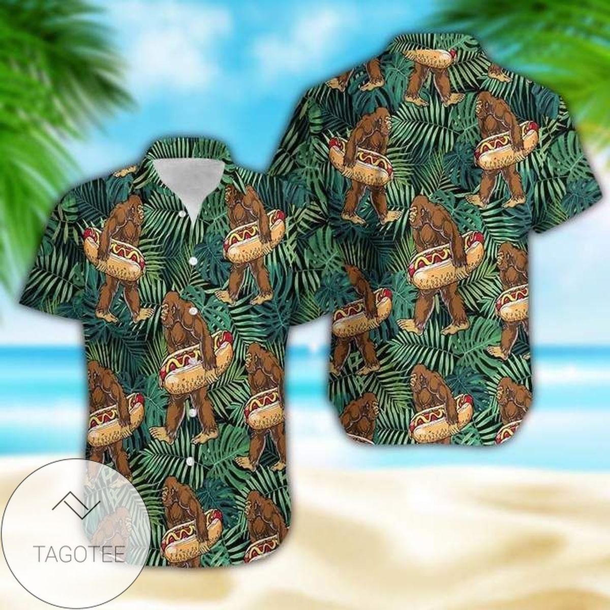 Bigfoot Cartoon Hawaiian Aloha Shirts