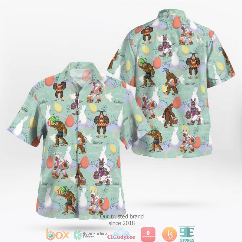 Bigfoot Find Me Under The Palm Tree Short Sleeve Hawaiian shirt