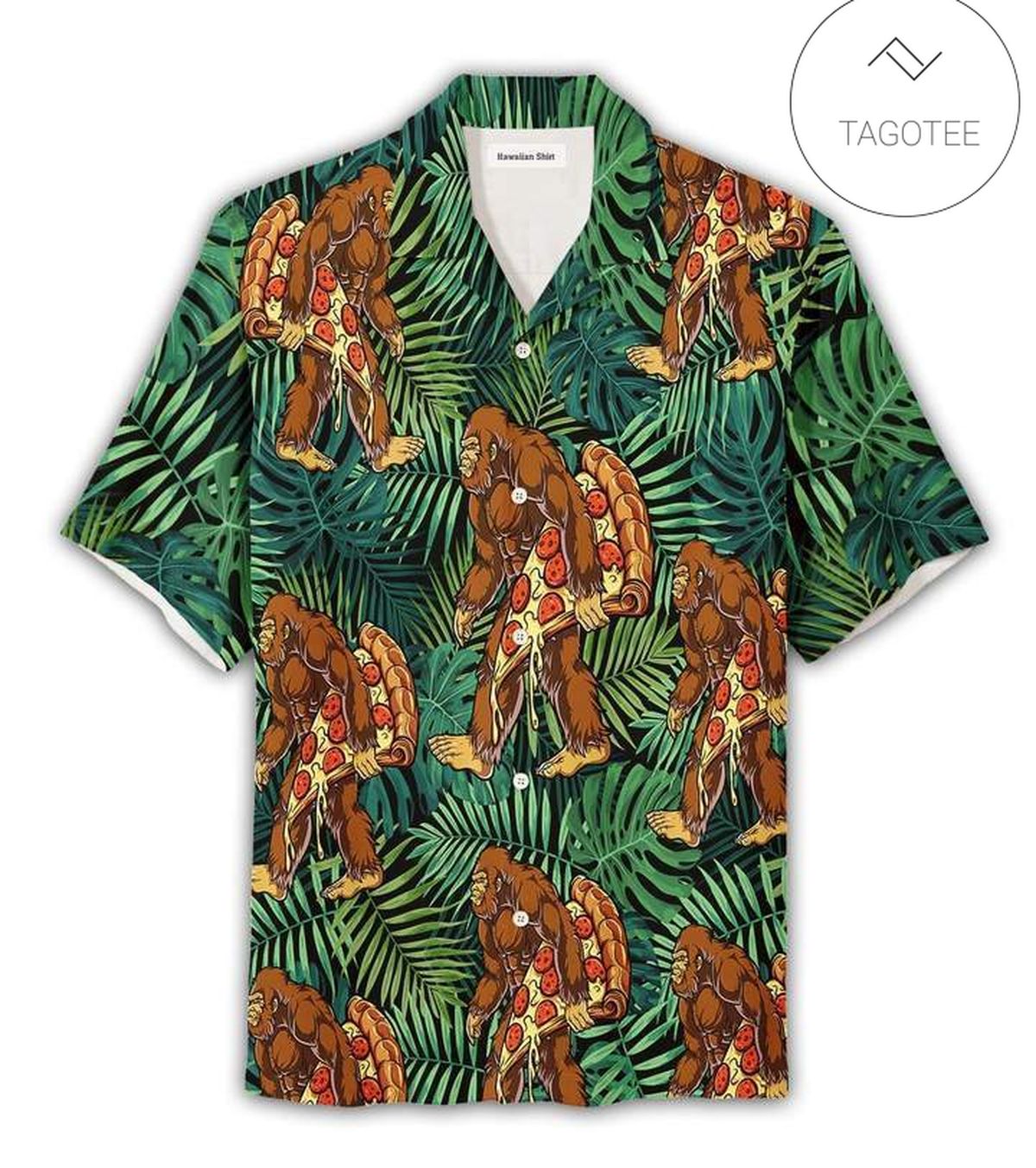 Bigfoot Hawaii Shirt Bigfoot In The Sunset Hawaiian Shirt Black Adult Full Print Aloha Shirt