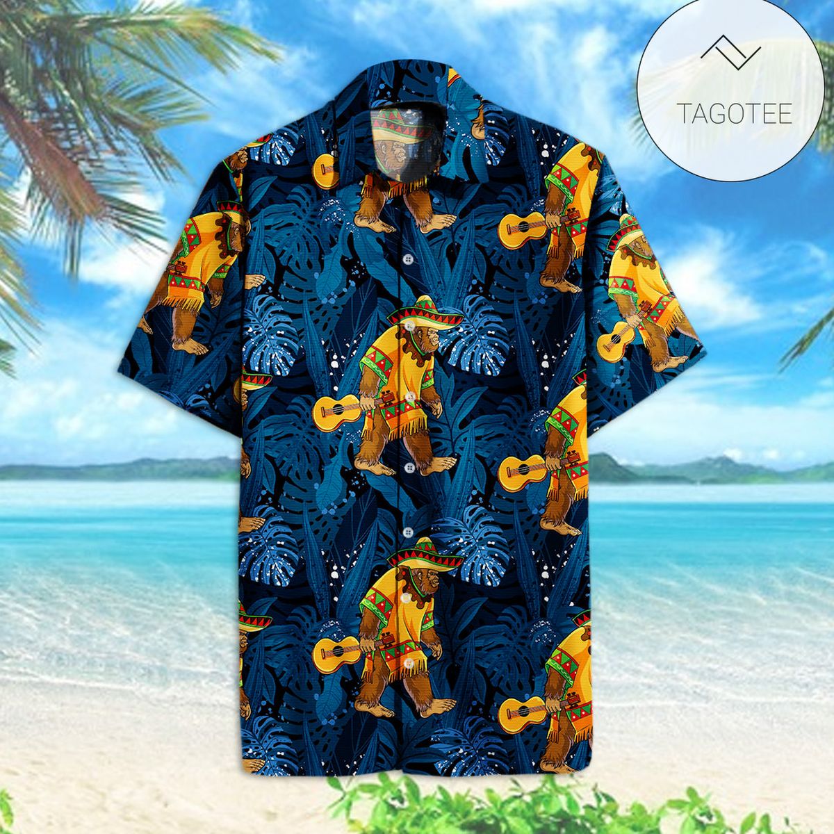 Bigfoot Hawaii Shirt Bigfoot Holding Pizza Hawaiian Aloha Shirt Adult Full Print