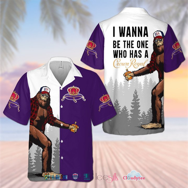 Bigfoot Crown Royal Hawaiian Shirt