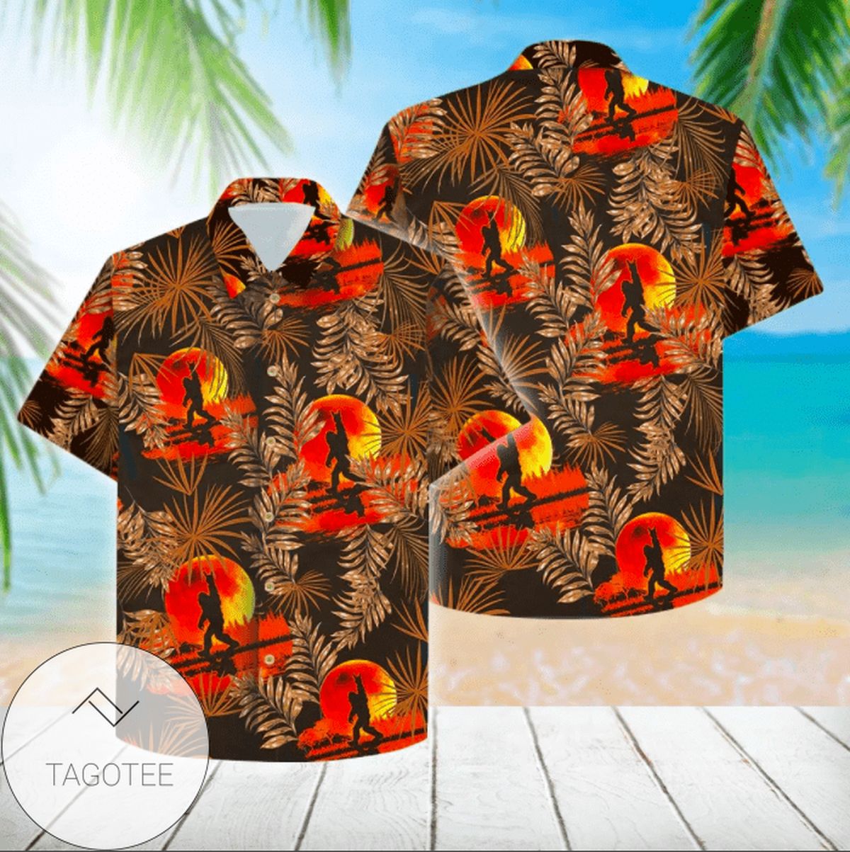 Bigfoot Sasquatch Having Fun In Summer Vacation Tropical 2022 Authentic Hawaiian Shirts