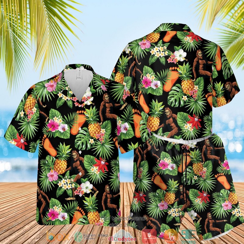 Bigfoot Tropical Tropical Leaves Hawaiian Shirt