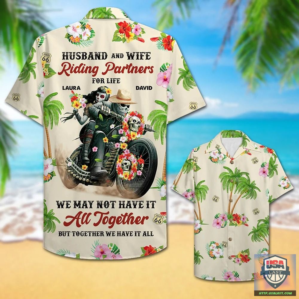 Biker Couple Some Call It Adventure We Call It Life Hawaiian Shirt