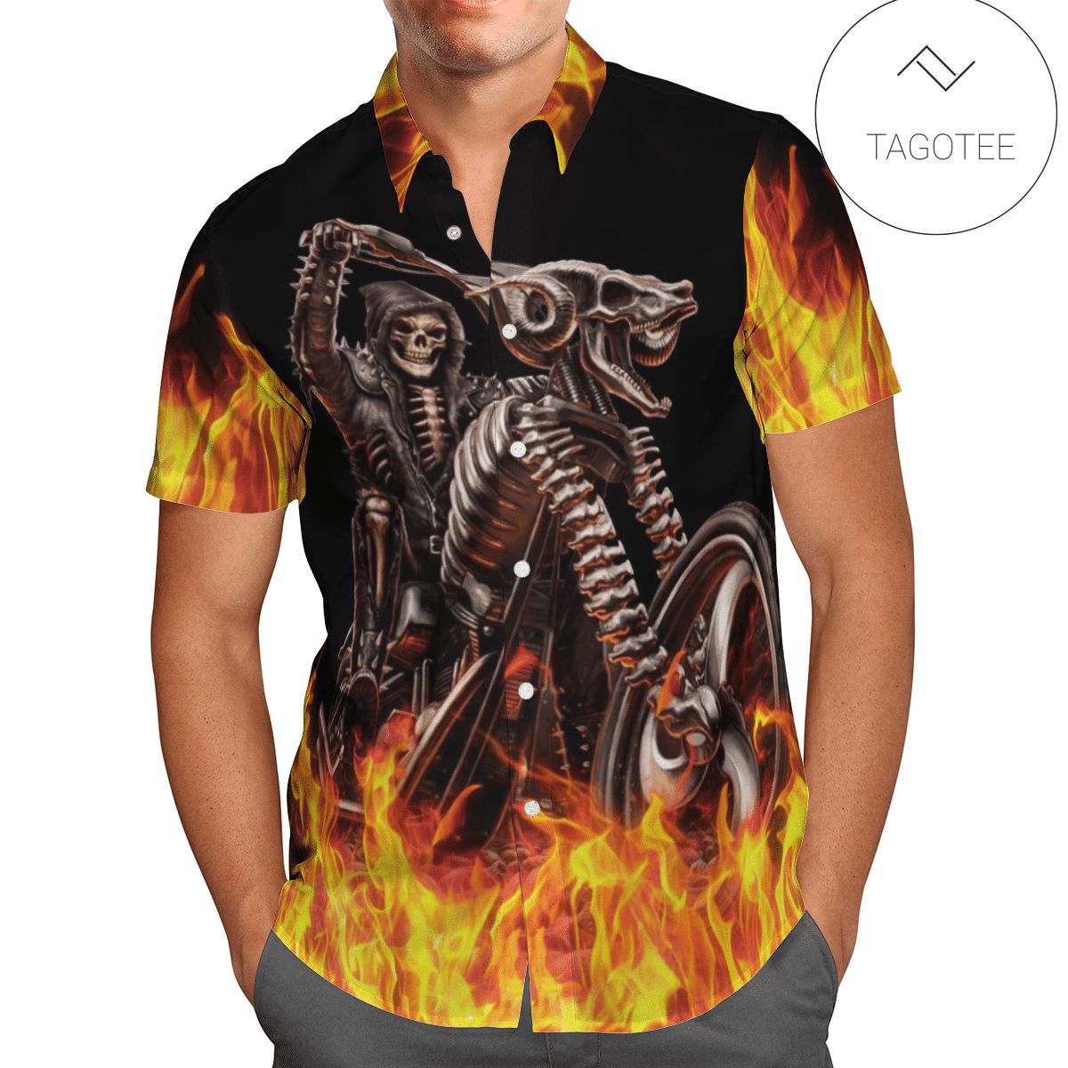 Biker Skull Gorgeous Hawaiian Shirt