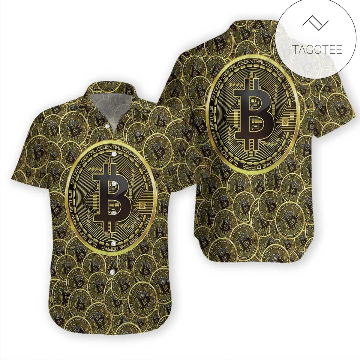 Bitcoin Doodle Funky Pattern Hawaiian Shirt