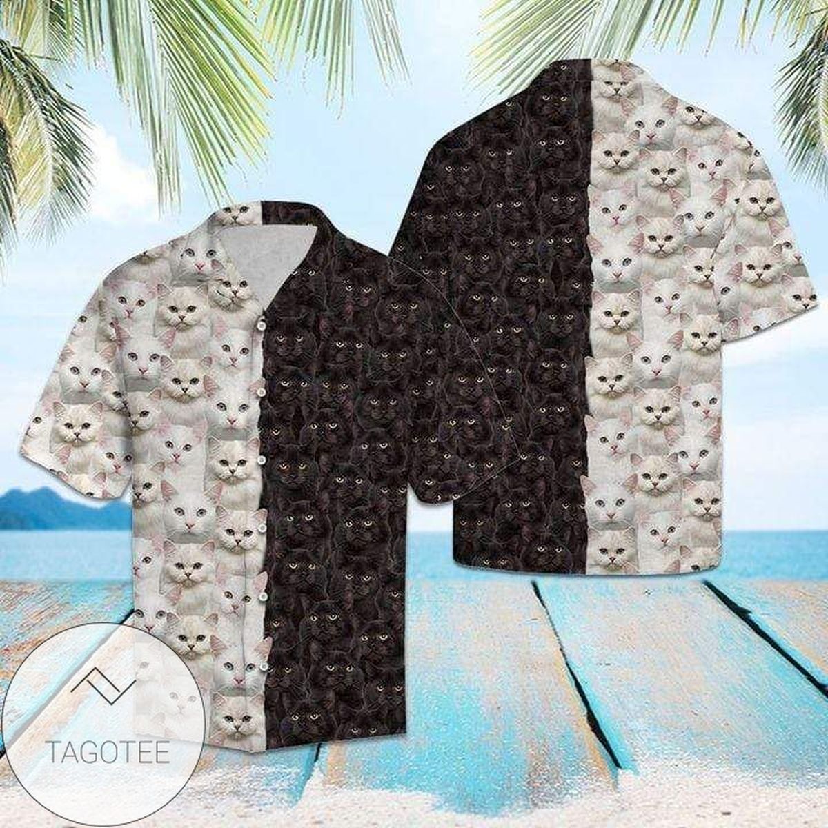 Black and White Halloween Scary Palace Art Hawaiian Aloha Shirts