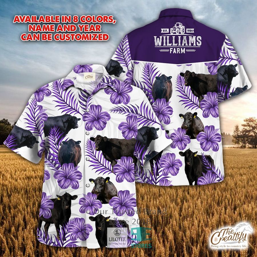 Black Angus Cattle Hawaiian Shirt