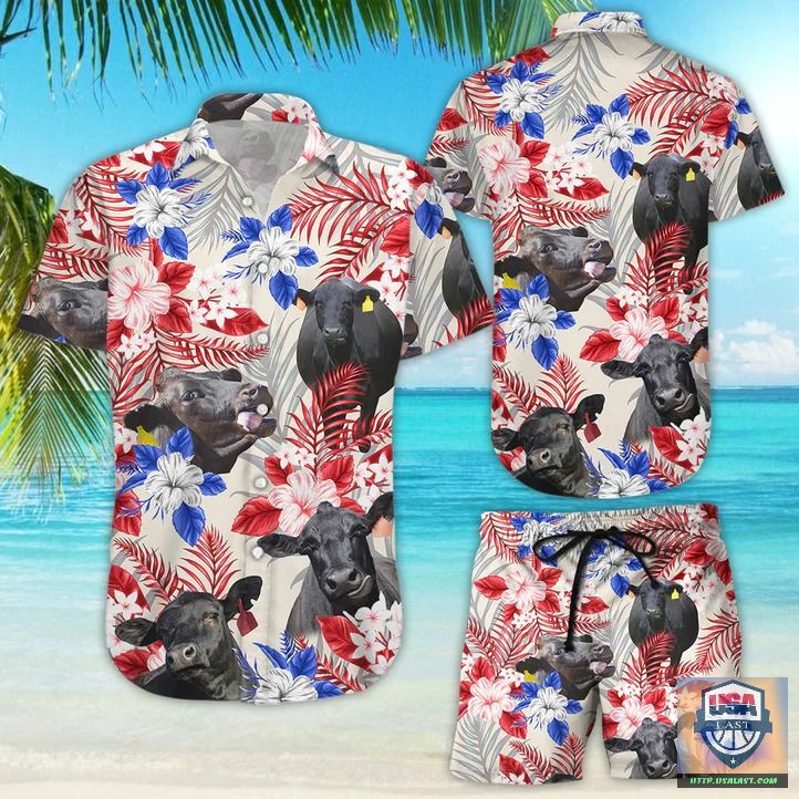 Black Angus Cattle Loves Hawaiian Shirts, Beach Short