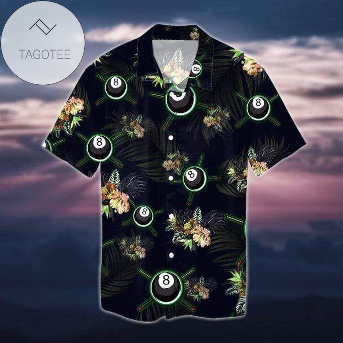 Black Burning Bowling Ball And Pin Tropical Unisex Hawaiian Aloha Shirts