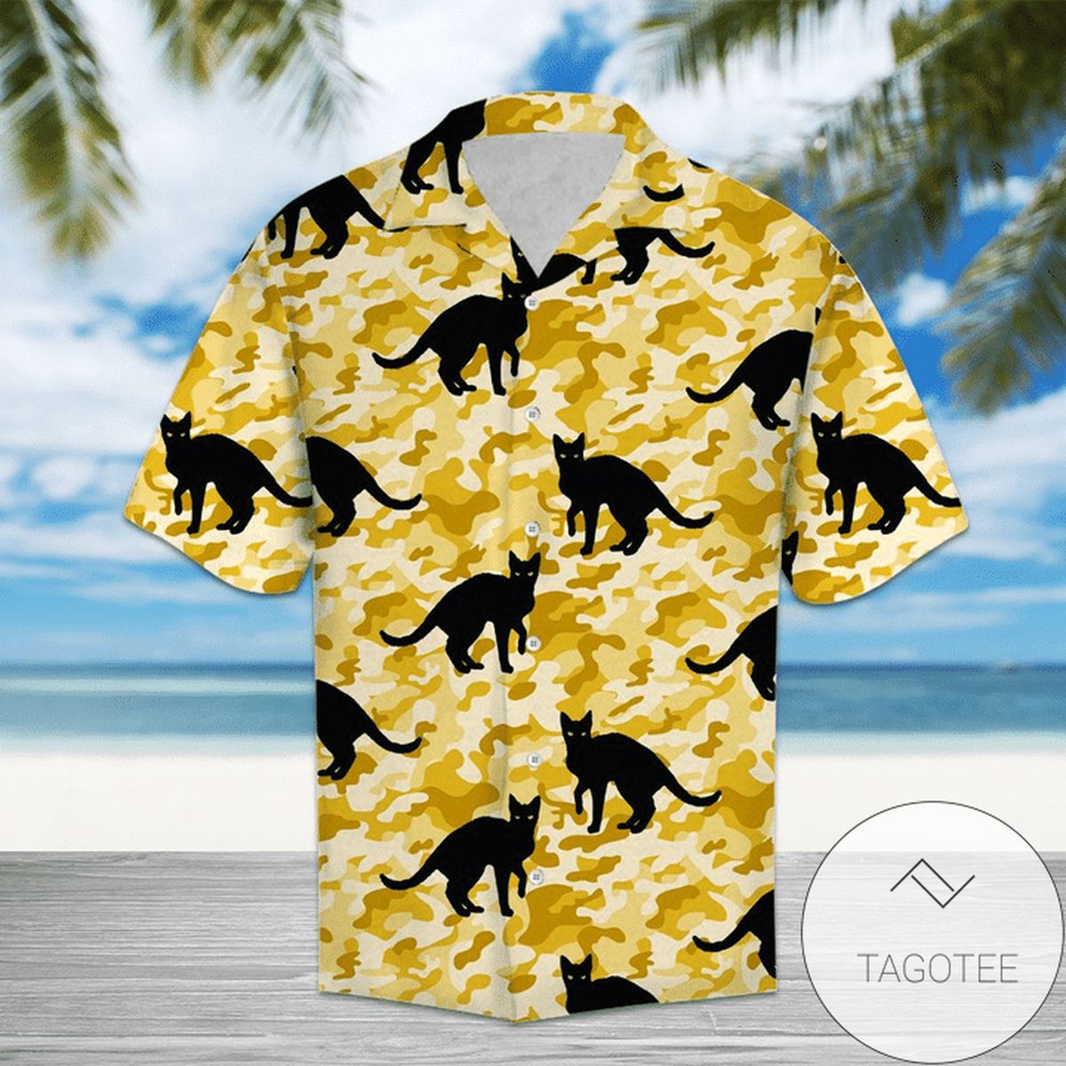 Black Cat Ew People Hawaiian Aloha Shirts H