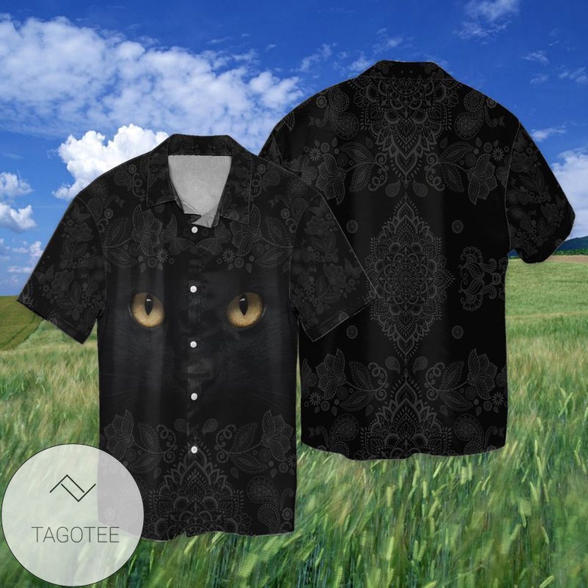 Black Cat Eye Hawaiian Shirts