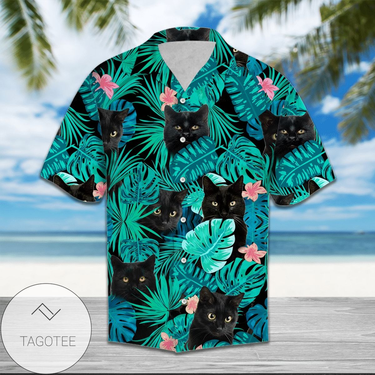 Black Cat Mom Rainbow Color Sunflower 2022 Authentic Hawaiian Aloha Shirts