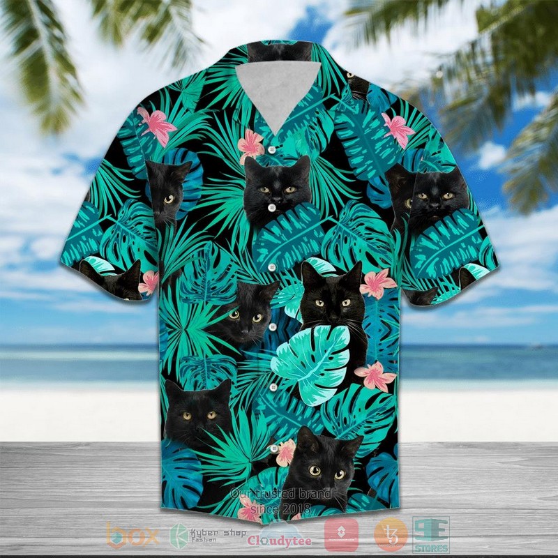 Black Cat Funny Hawaiian Shirt