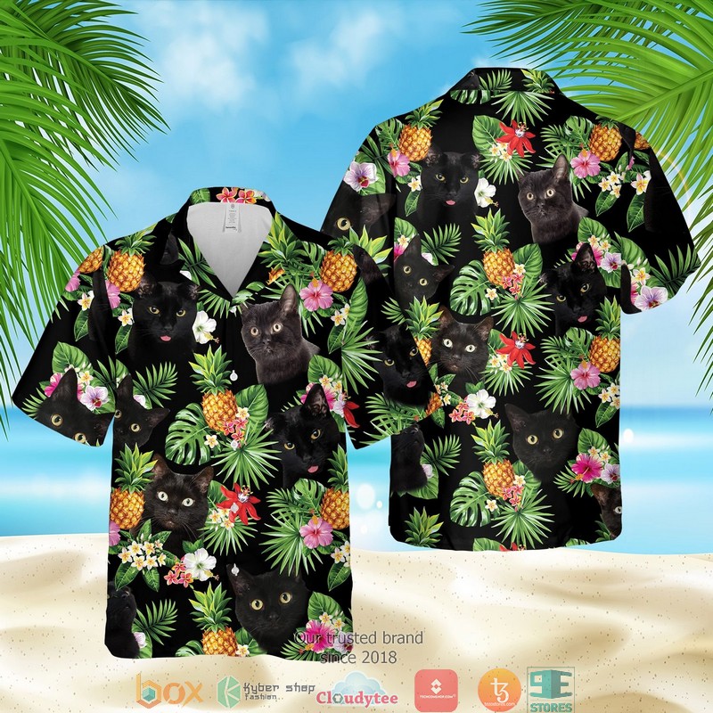 Black Cat Funny Hawaiian Shirt