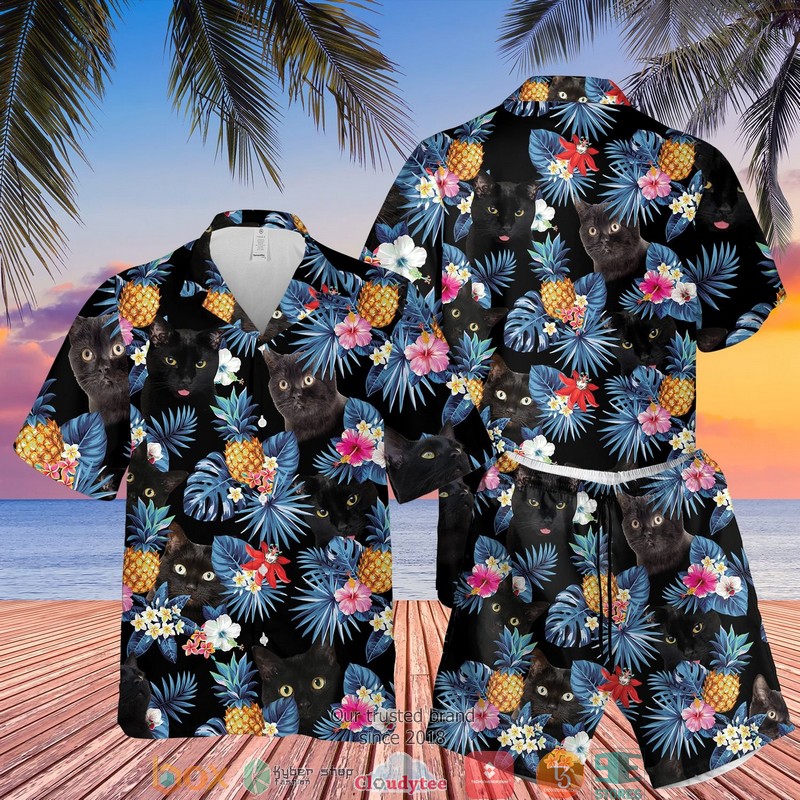 Black Cat Hawaiian Shirt