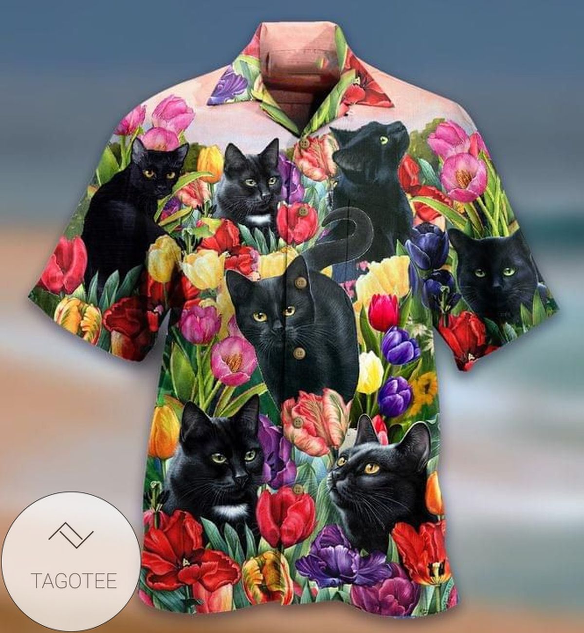 Black Cat Tropical Hawaiian Shirt Summer Button Up Shirt For Men Hawaiian Summer Trends Shirt 2020