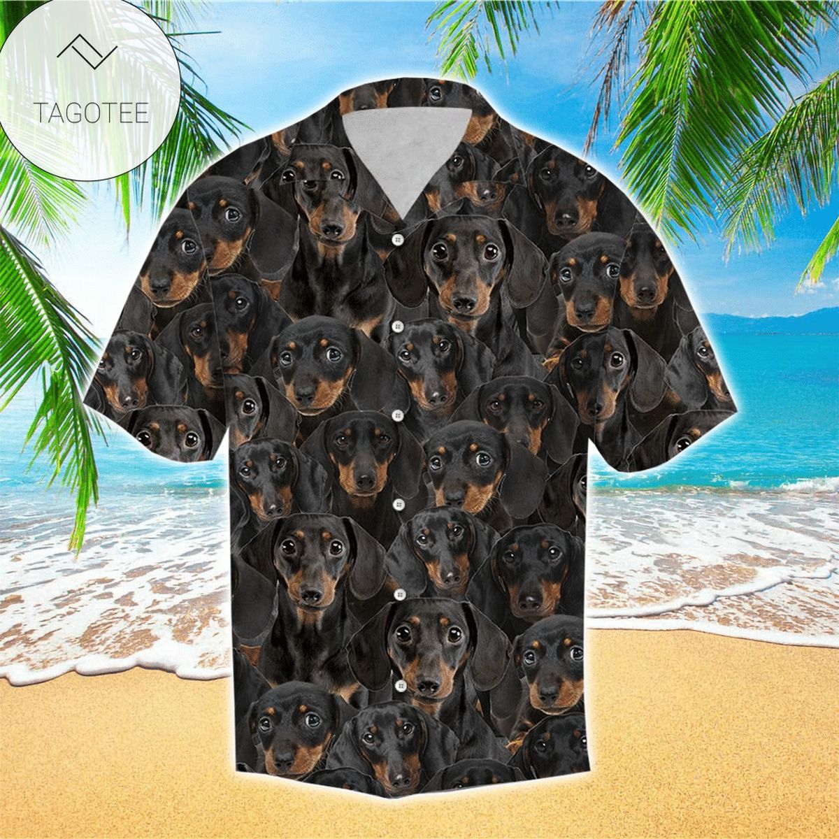 Black Cats Flowers Hawaiian Graphic Print Short Sleeve Hawaiian Casual Shirt