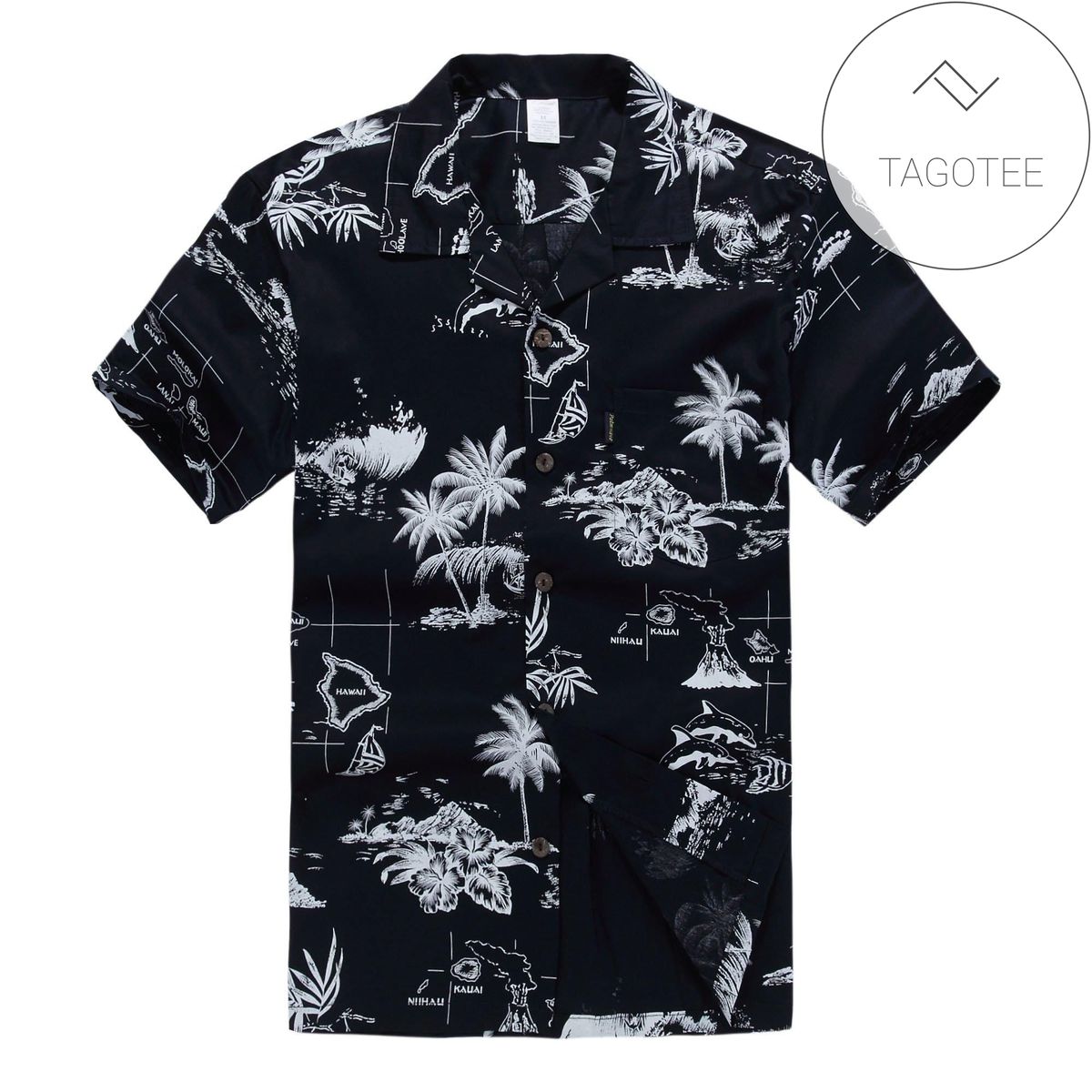 Black Monster For Halloween White Unisex Hawaiian Shirts