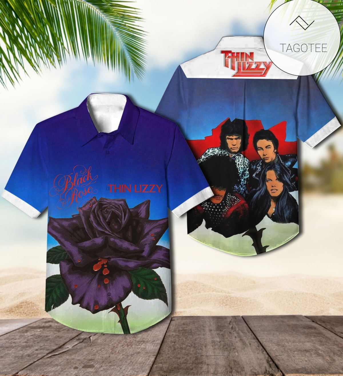 Black Rose Album By Thin Lizzy Rock Band Hawaiian Shirt