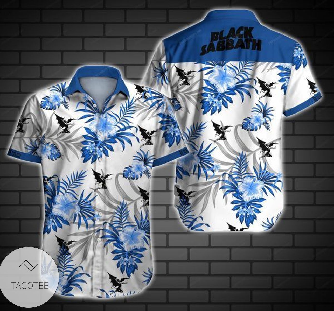 Black Sabbath Hawaiian Graphic Print Short Sleeve Hawaiian Casual Shirt